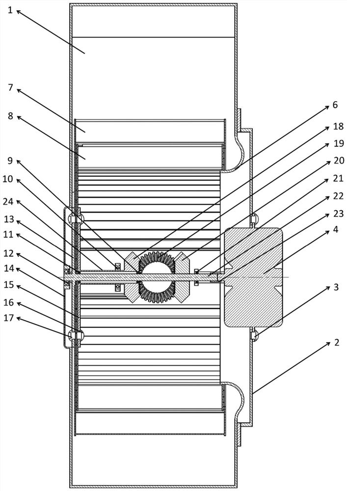 Double-impeller counter-rotating multi-wing centrifugal fan