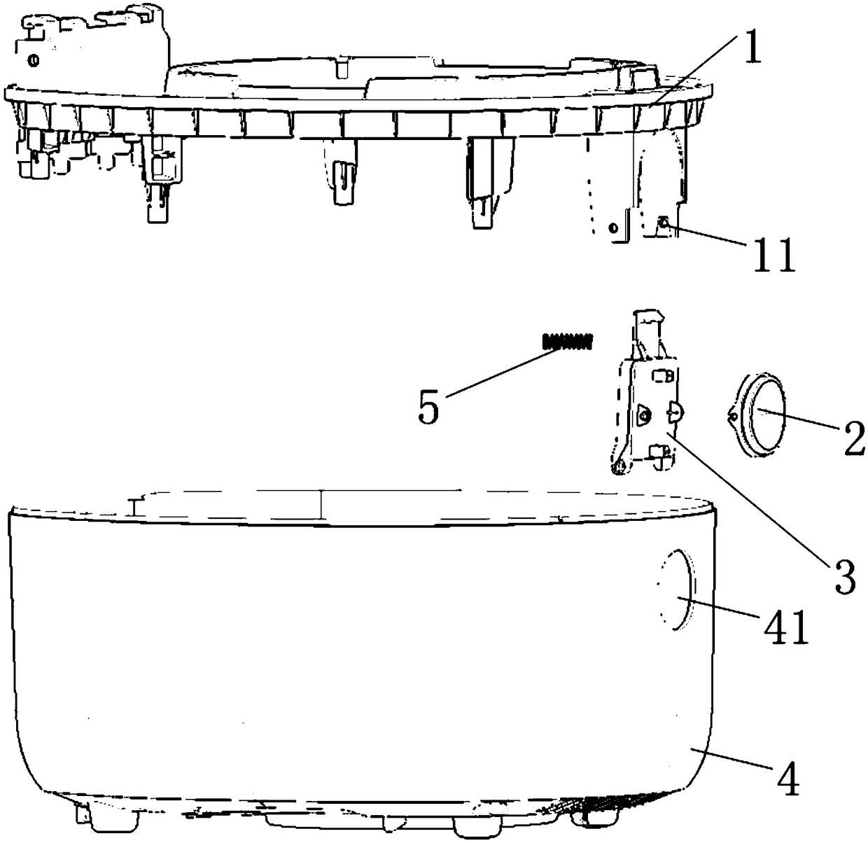 Lid open button assembly of electric rice cooker and electric rice cooker