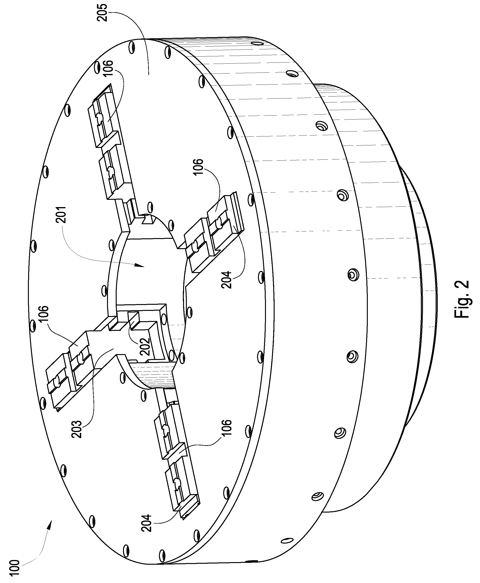 Hydraulic chuck with independently moveable jaws