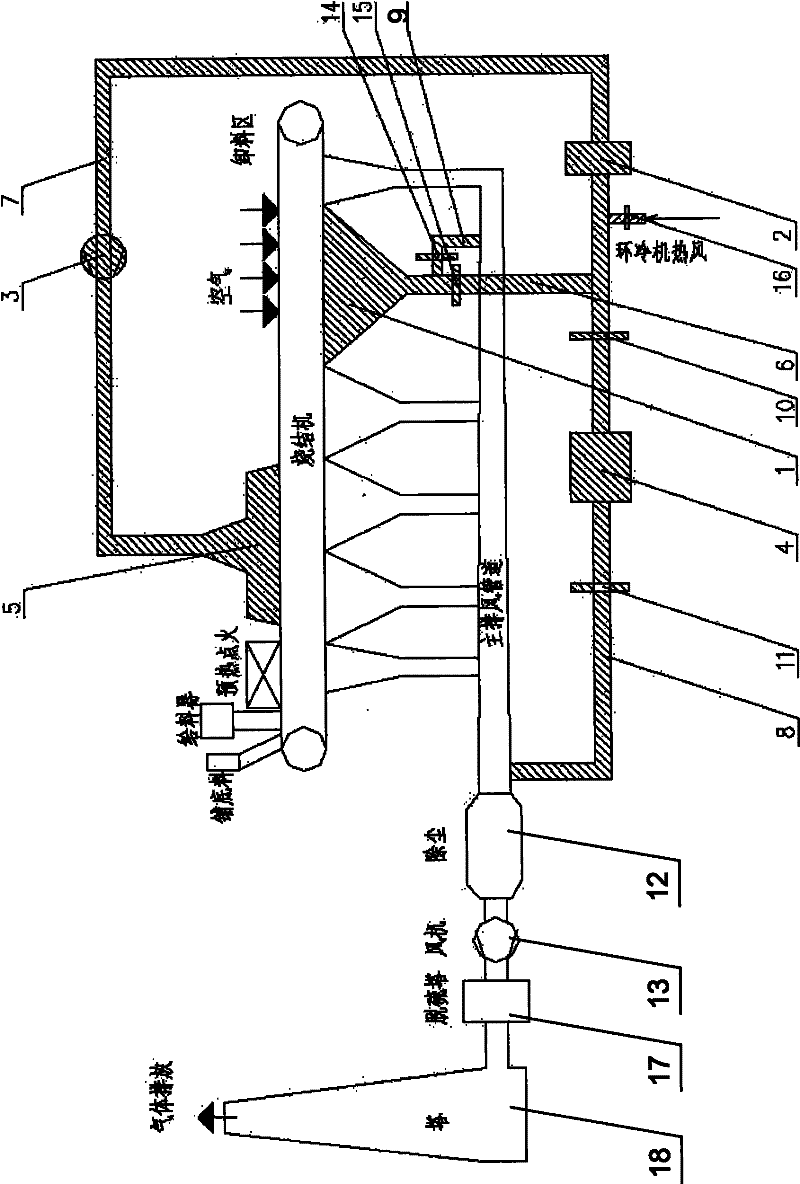 Low energy consumption sintering flue gas dioxin emission-reducing system and method thereof