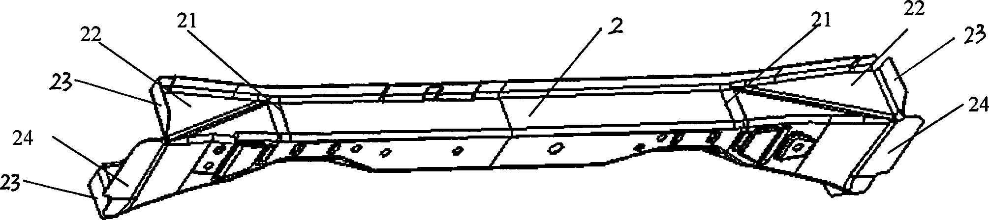 Bridging arrangement of vehicle beam and left-right longeron