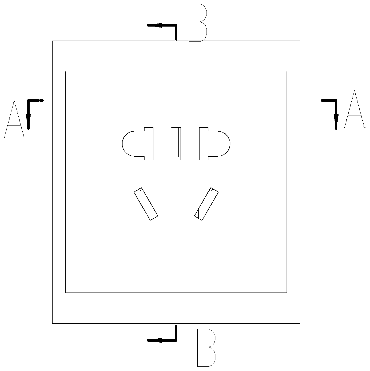 Ratchet- locked panel-not-protruded half-stroke safe pull-free socket