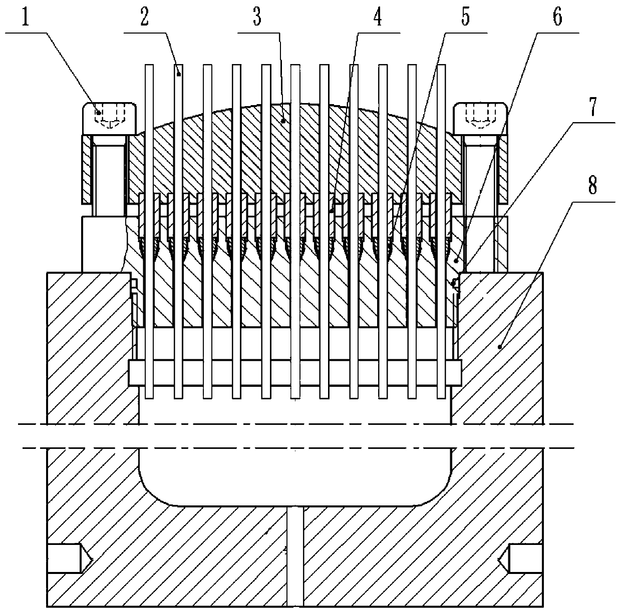 One-hole multi-point cabin penetrating sealing device and method for temperature and pressure measuring probe