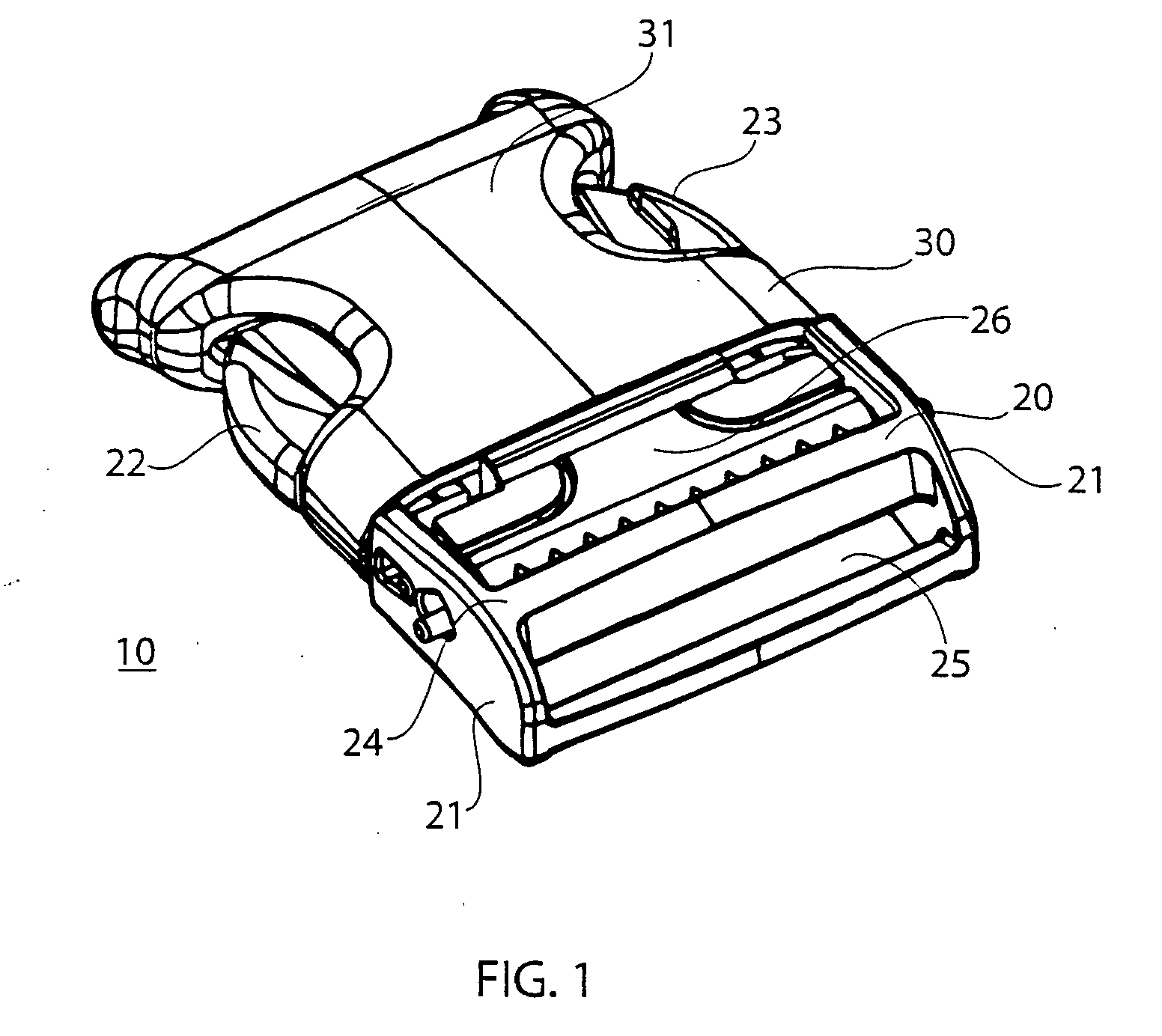 Buckle with strap securing bar