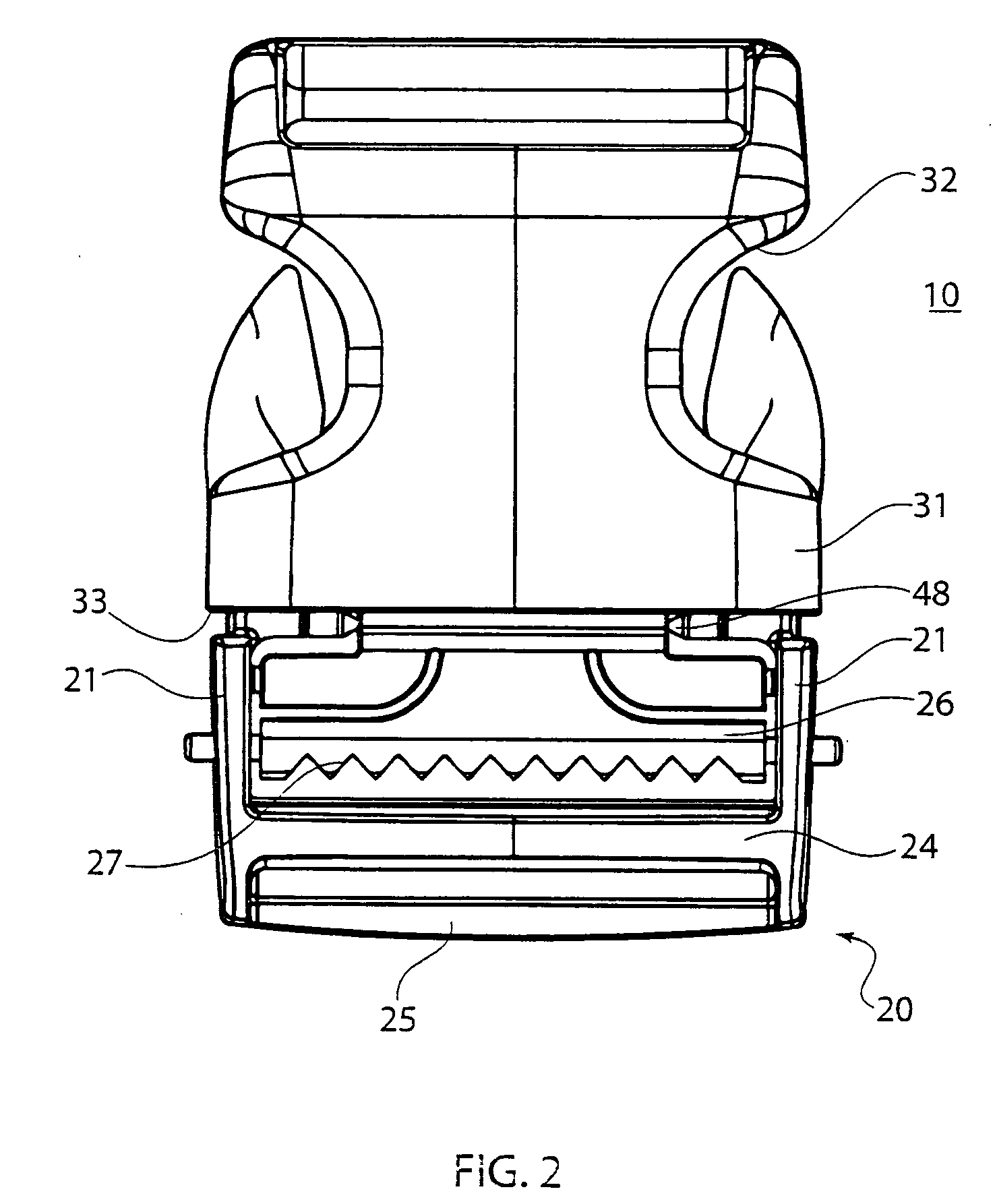 Buckle with strap securing bar