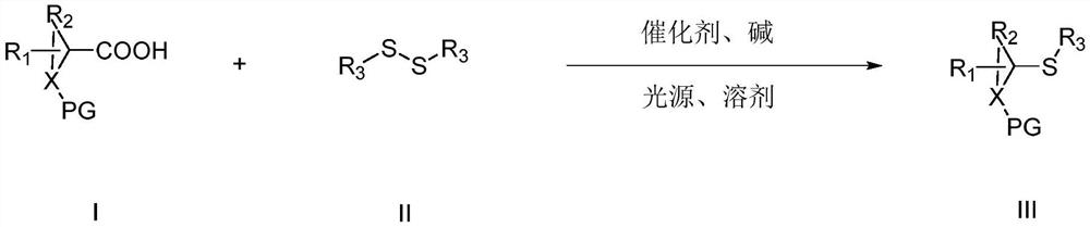 Photocatalytic synthesis method of thioether compound