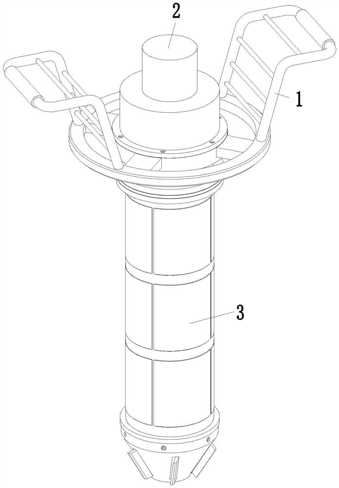 A layered sampling device for soil detection and sampling