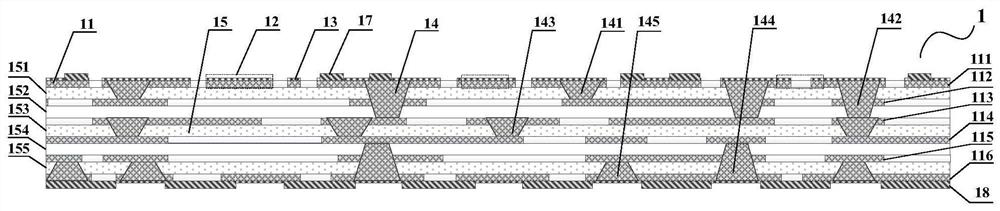 A six-layer wiring lcp packaging substrate, manufacturing method and multi-chip system-in-package structure