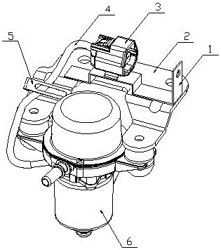 An electronic vacuum pump mounting bracket