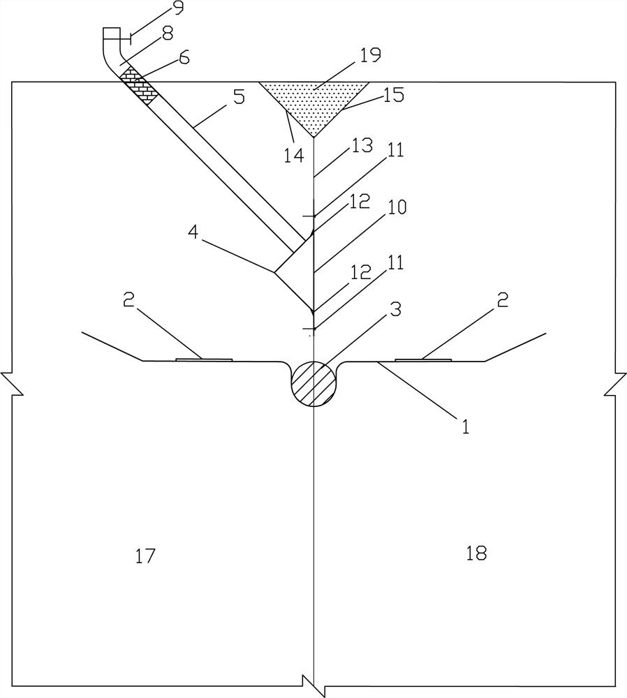 Plunge pool bottom plate joint water stop structure and construction method