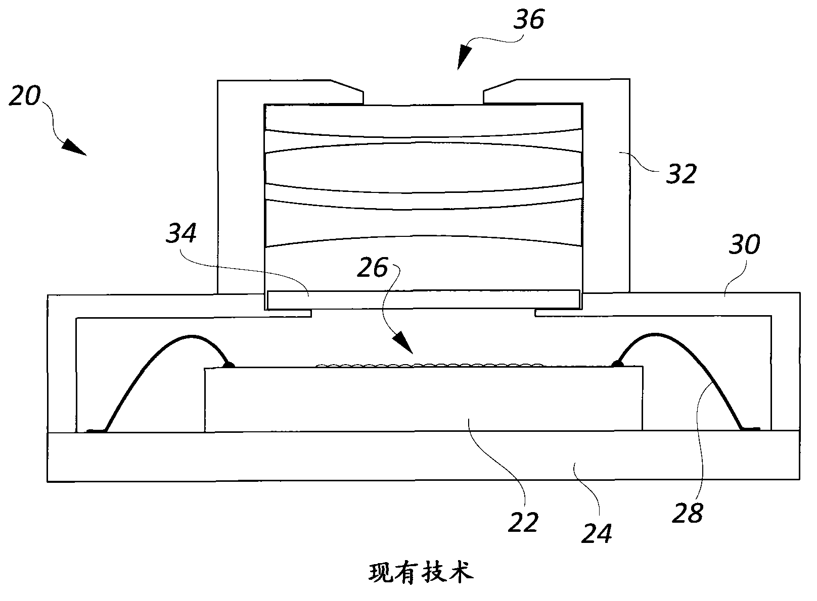 Wafer level optical sensor package and low profile camera module, and method of manufacture