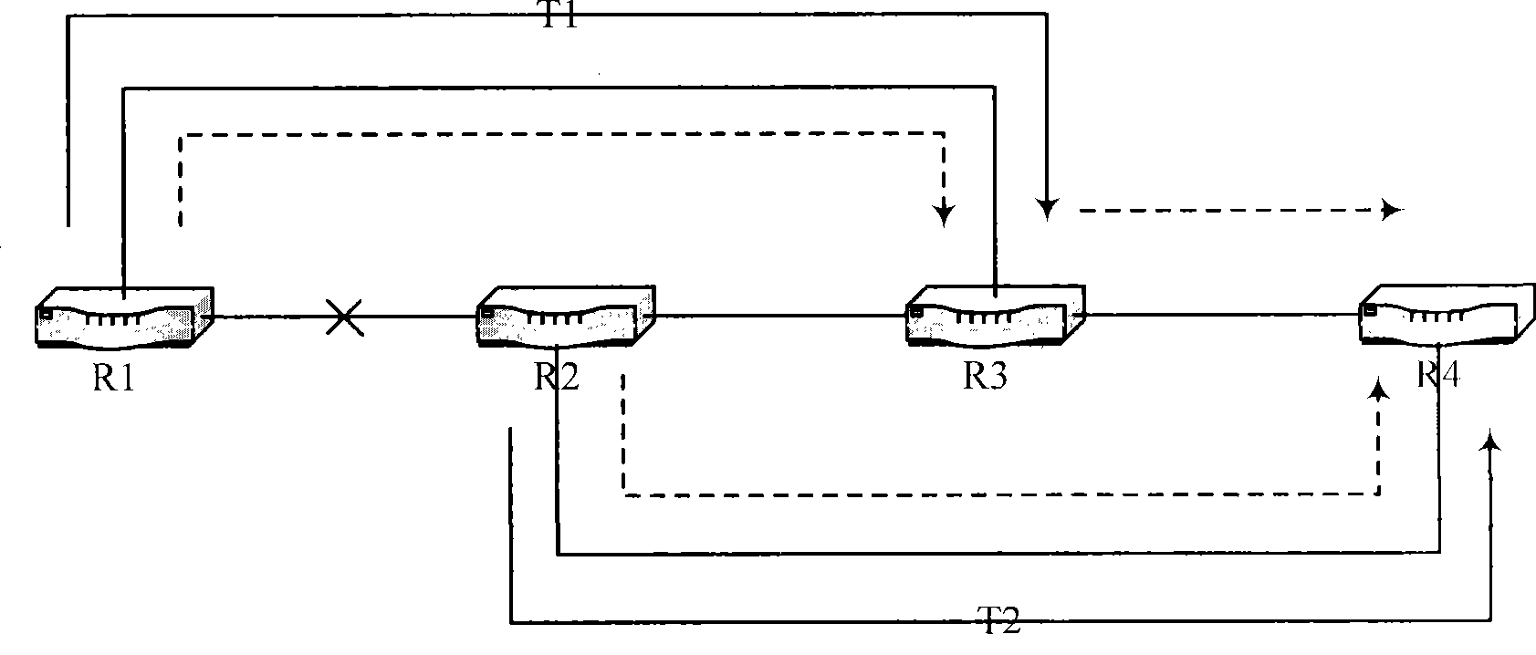 Fast rerouting method and label exchange router