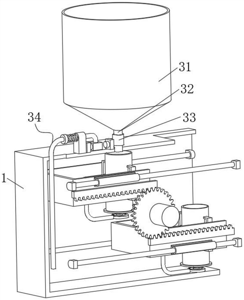Drawer type feeding system of false tooth polishing machine