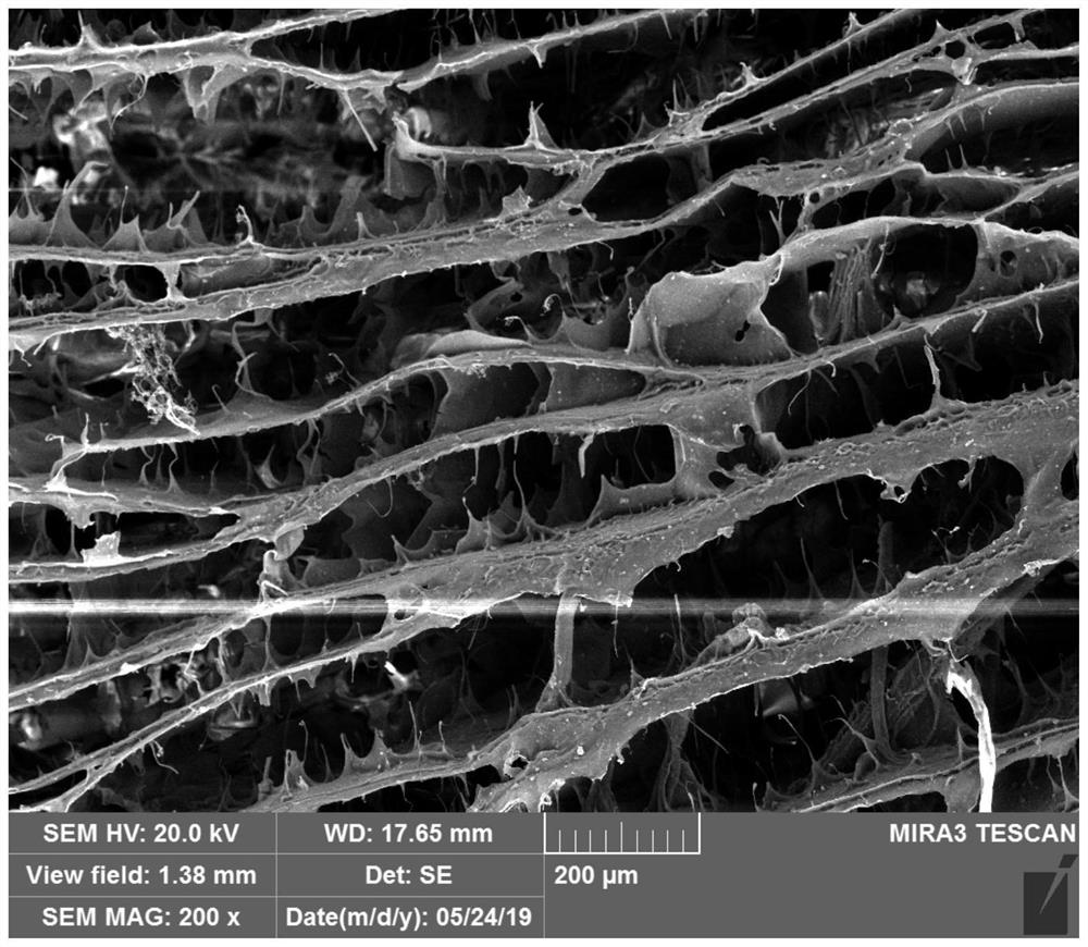 Preparation method of a wood-based biomimetic bone scaffold material