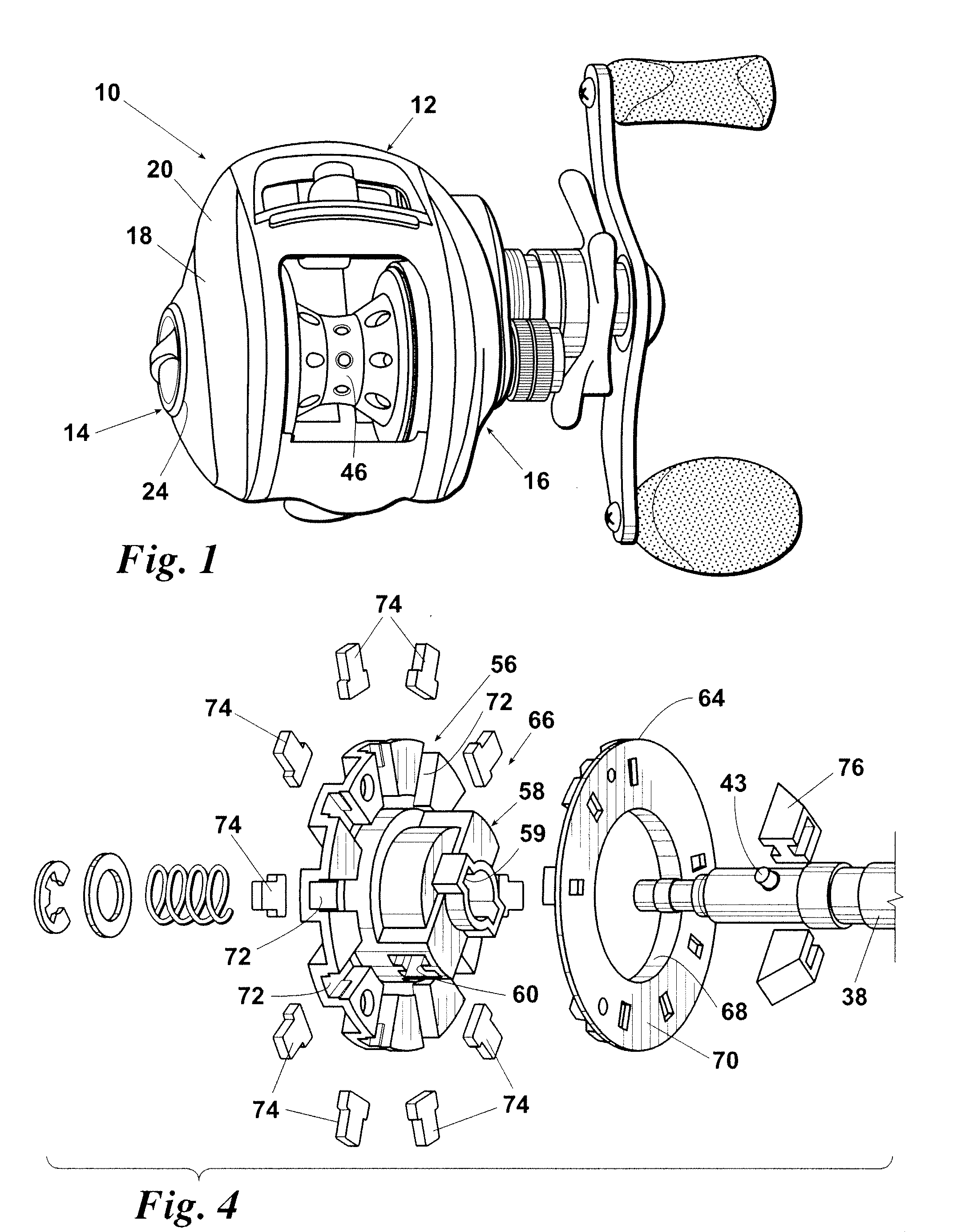 Automatic external adjustable spool braking system