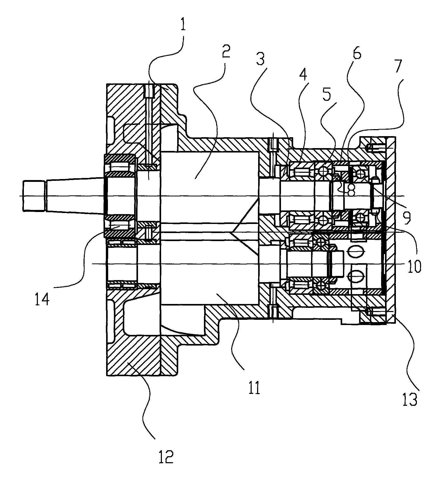 Spindle bearing device of rotary screw rod compressor
