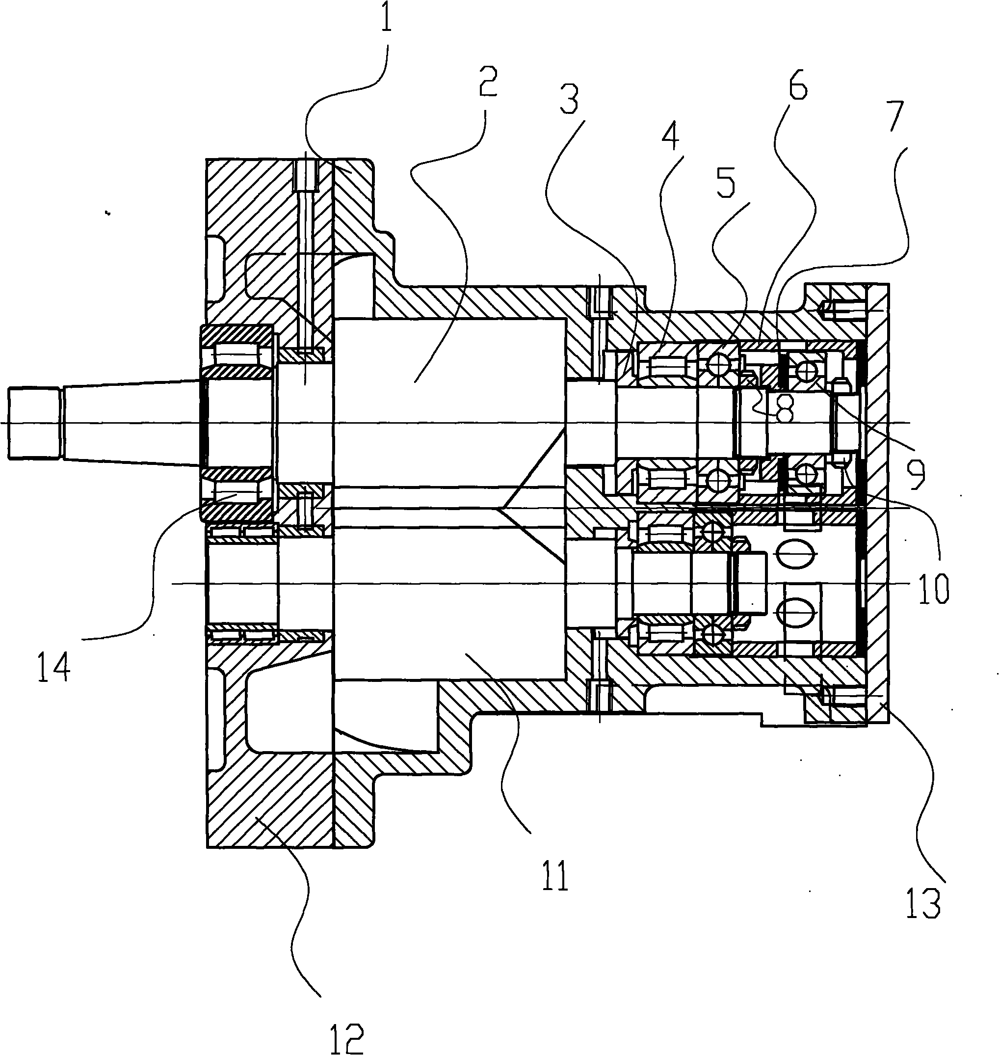 Spindle bearing device of rotary screw rod compressor