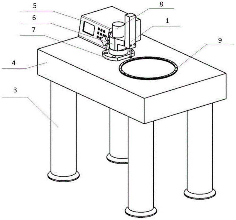 Thickness measuring device and measuring method of optical distance adjusting ring