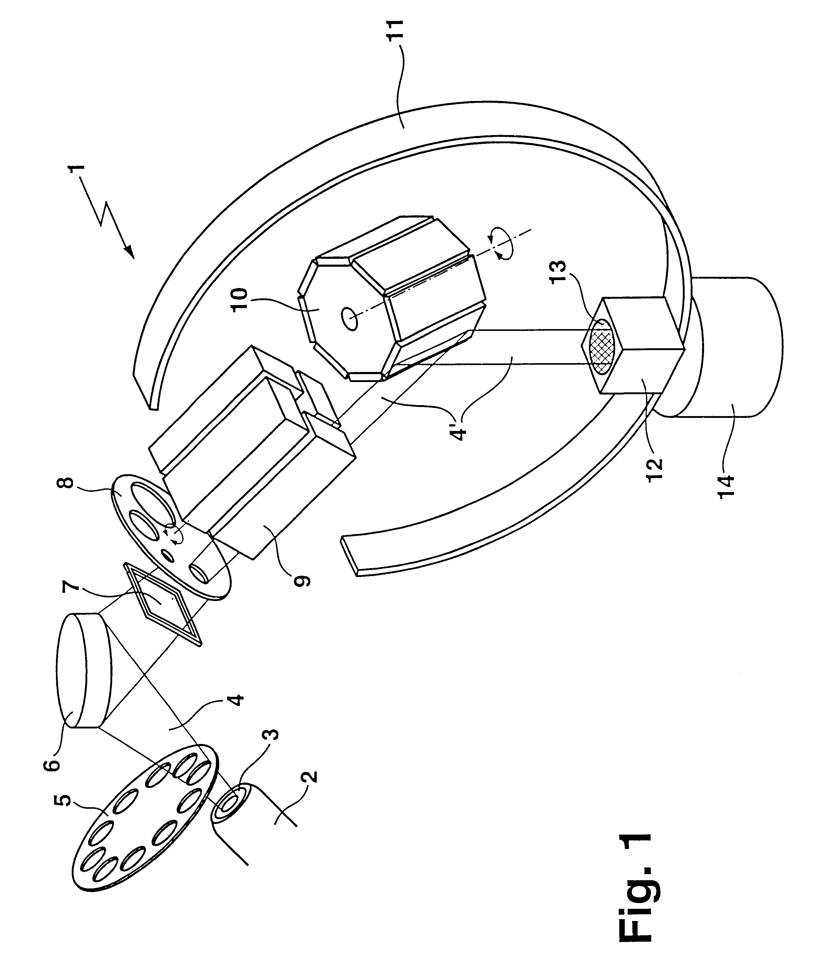 X-ray analysis device with X-ray optical semi-conductor construction element