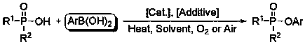A kind of method for preparing phosphinic acid/phosphinic acid/phosphate ester with p(o)-oh compound and arylboronic acid