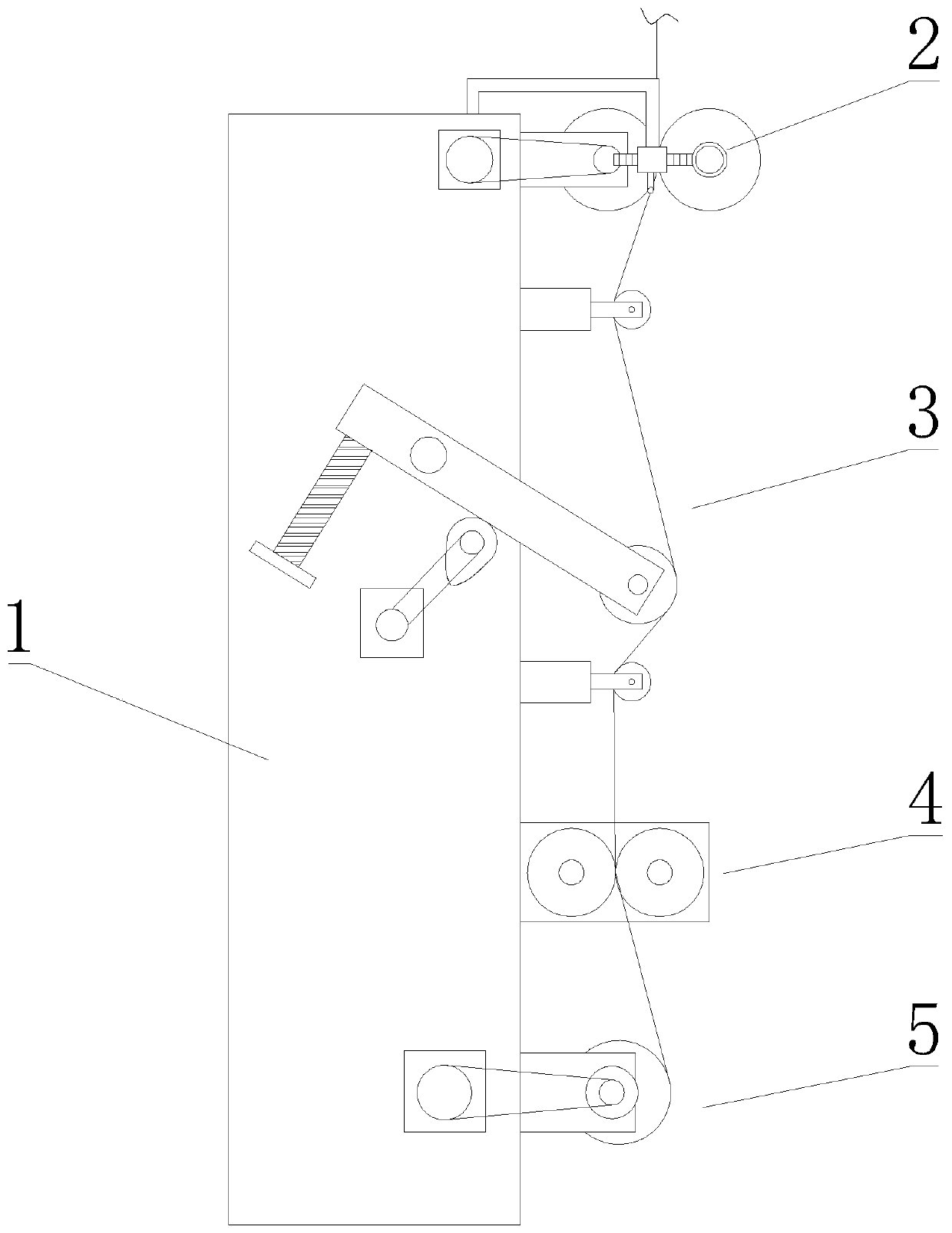Tensioning and winding mechanism for blended yarns