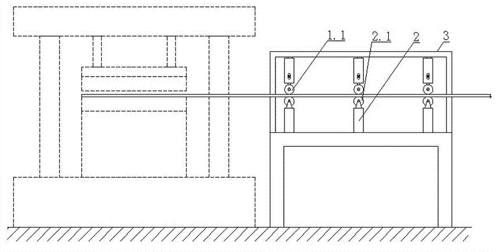 Strip plate punching auxiliary feed device