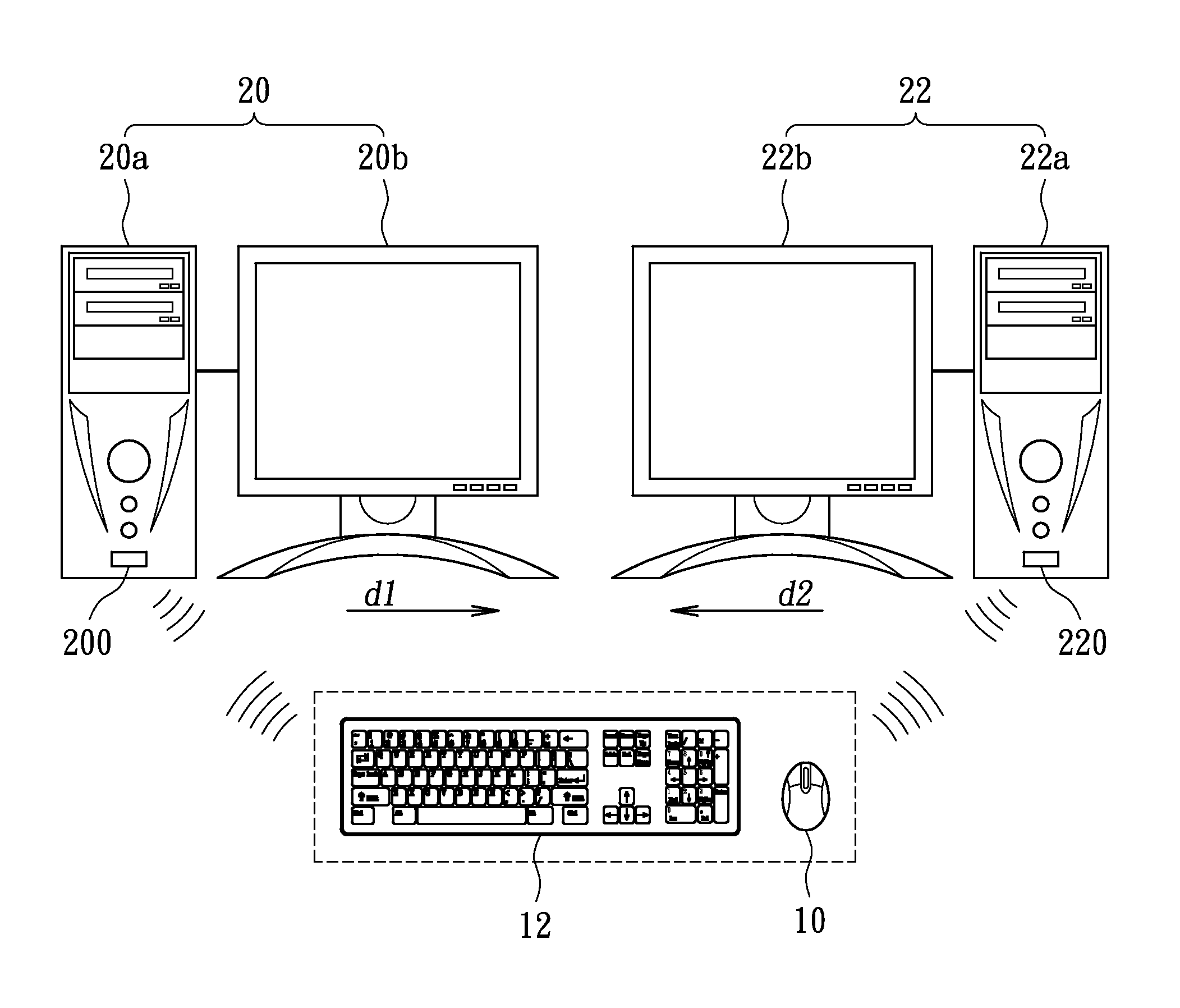 Input device for controlling multiple computers and the controlling method thereof