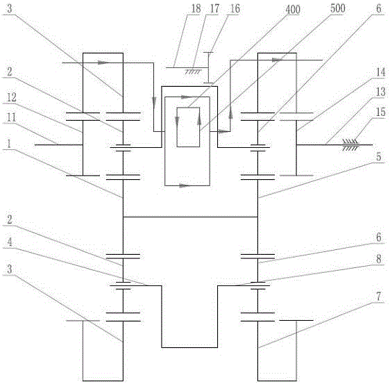 Double planetary gear train type continuously variable automatic transmission mechanism