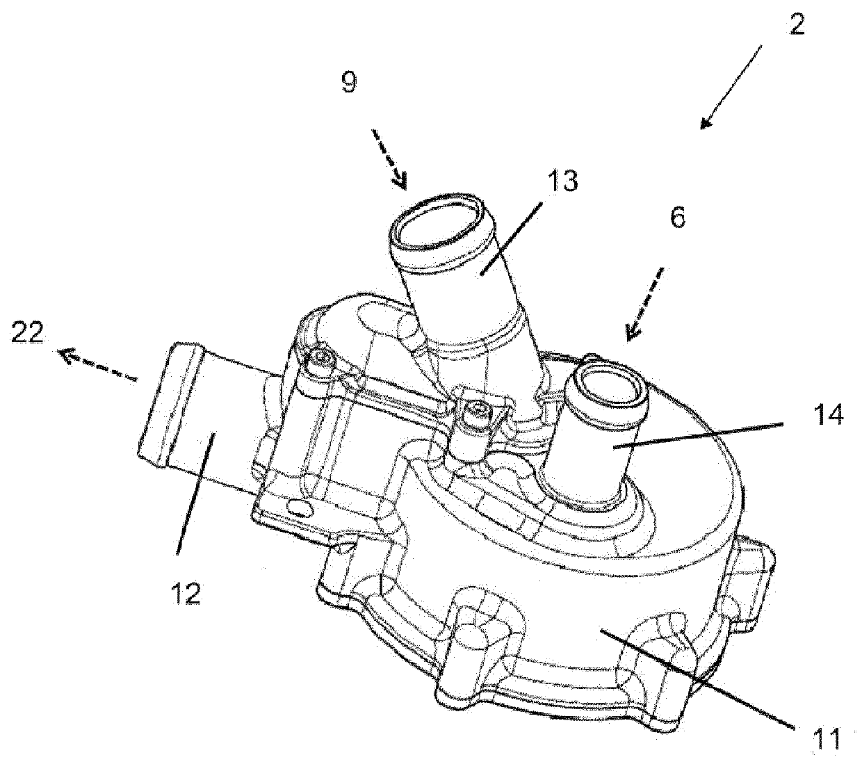 Electrically drivable valve for controlling volumetric flows in a heating and/or cooling system of a motor vehicle