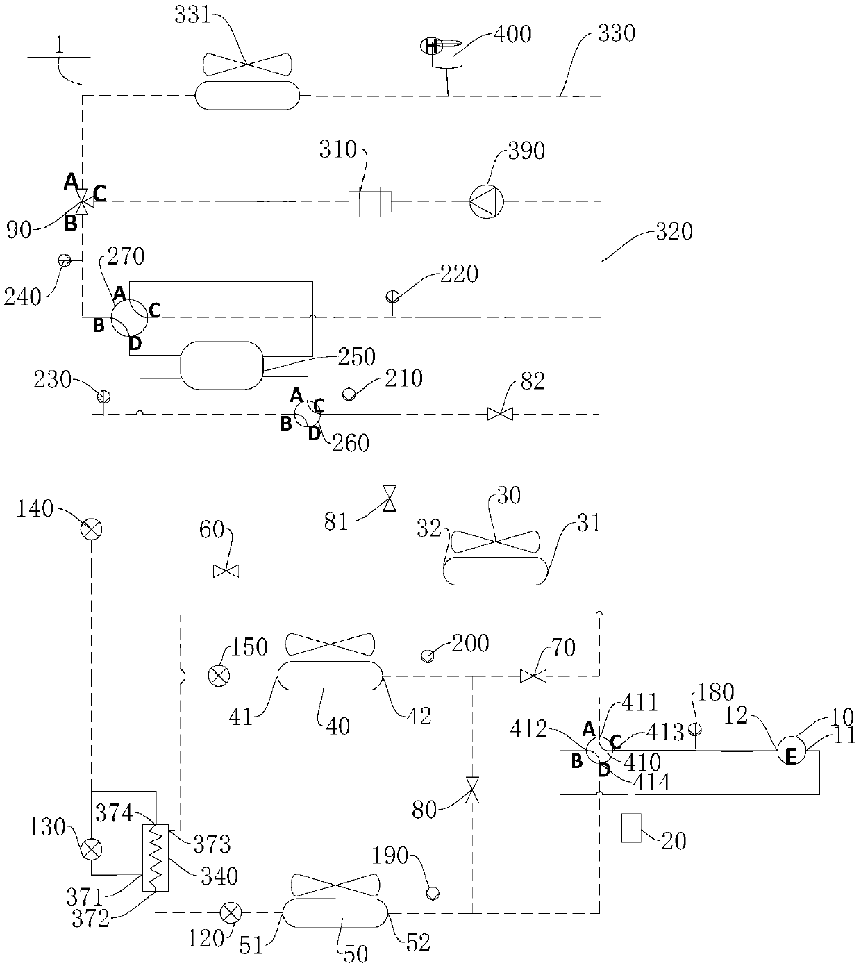 Vehicle heat management system and vehicle