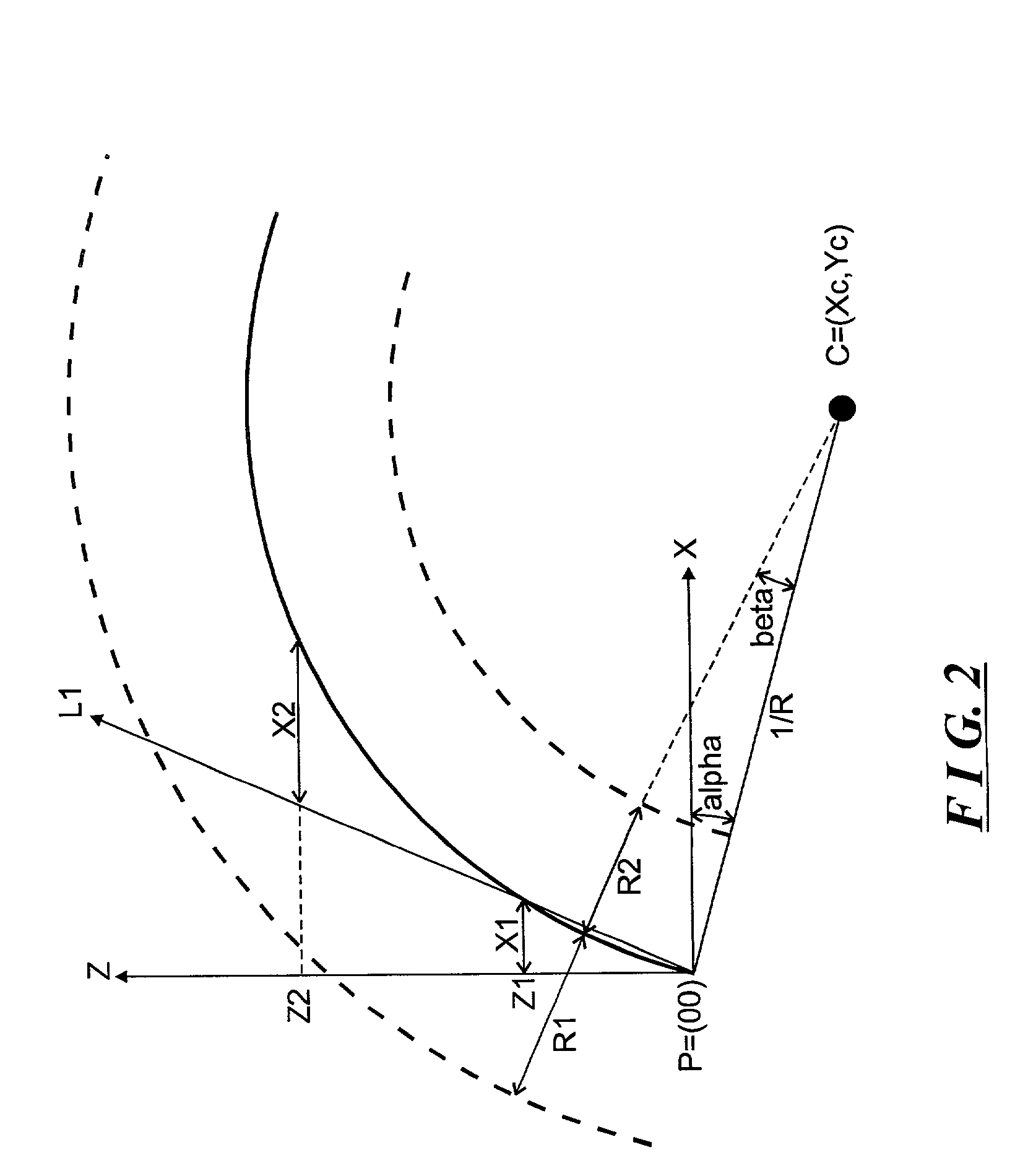 System and method for generating a model of the path of a roadway from an image recorded by a camera