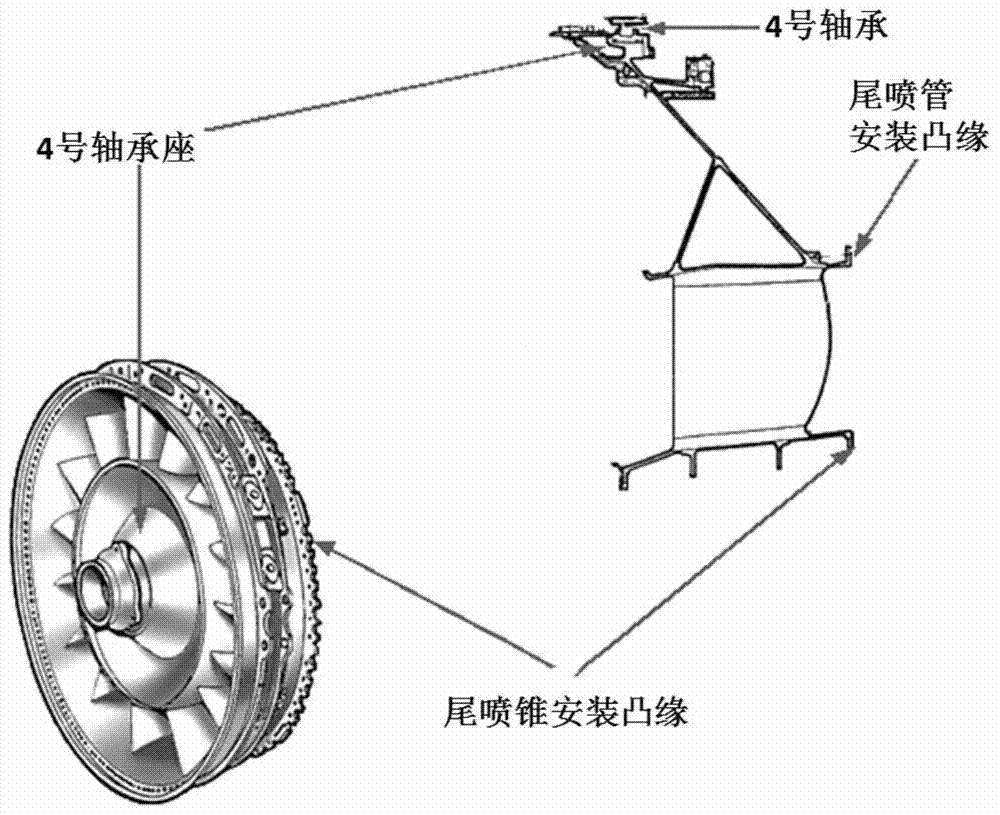 Turbine rear bearing case integrally connected with rectifying cascade