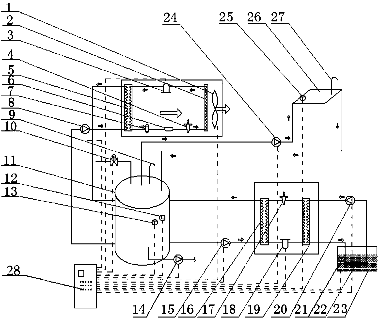 Circulating and energy-saving water heater set of solar heat pump