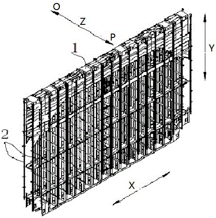 Installation method of double-faced guide rail used for ultra-large type container ship transverse bulkhead block