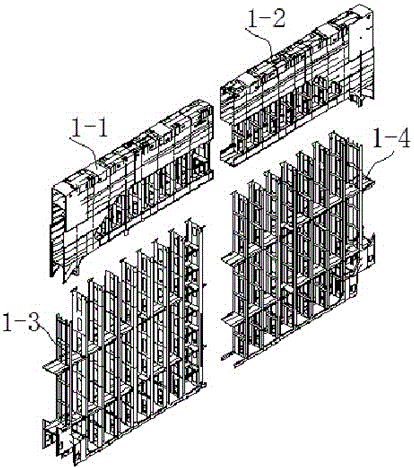 Installation method of double-faced guide rail used for ultra-large type container ship transverse bulkhead block