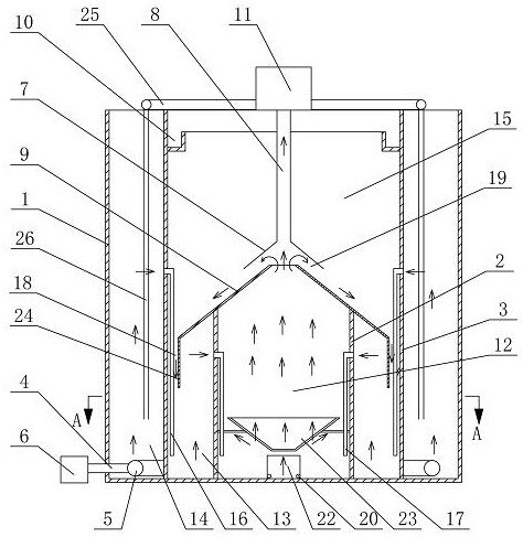 Integrated anaerobic anoxic aerobic treatment device for sewage treatment