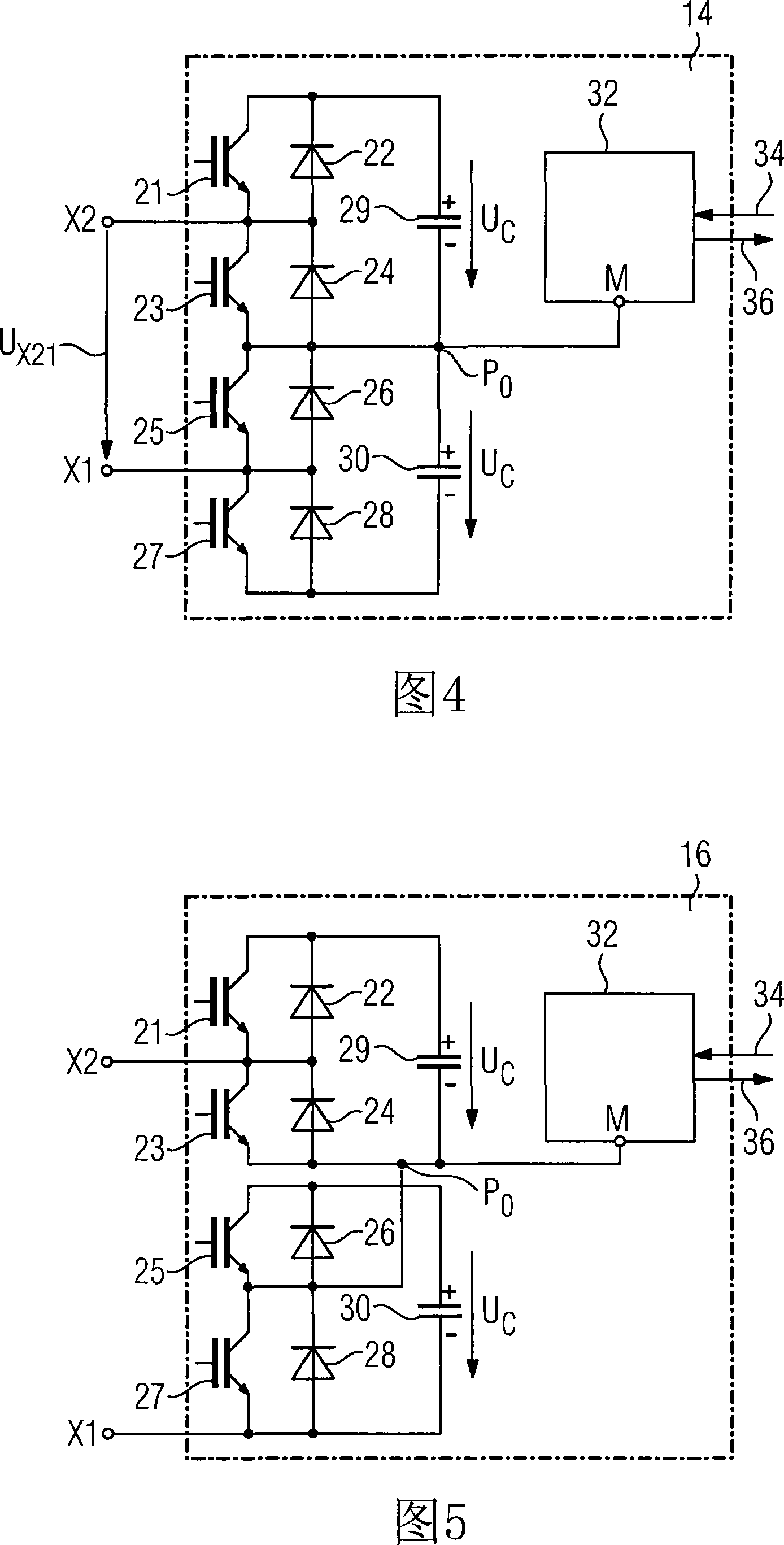 Converter circuit comprising distributed energy stores