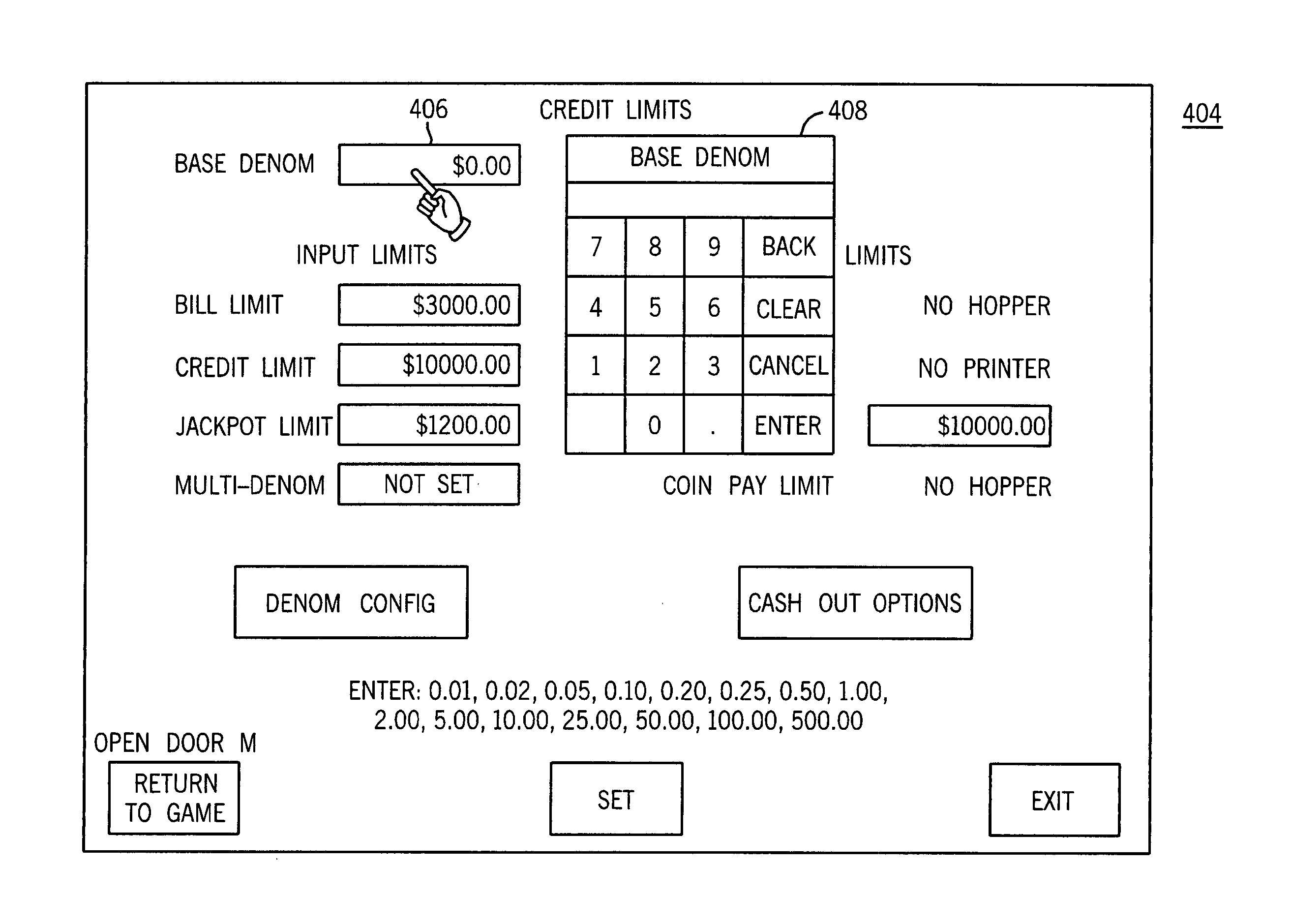 Gaming machine having manufacturer-limited gaming parameter values selectable by an operator during gaming machine set-up