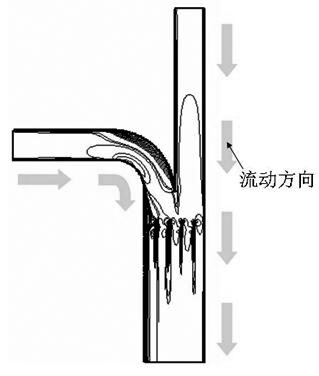 Rectangular wind-pipe separate converging-rectifying three-way pipe