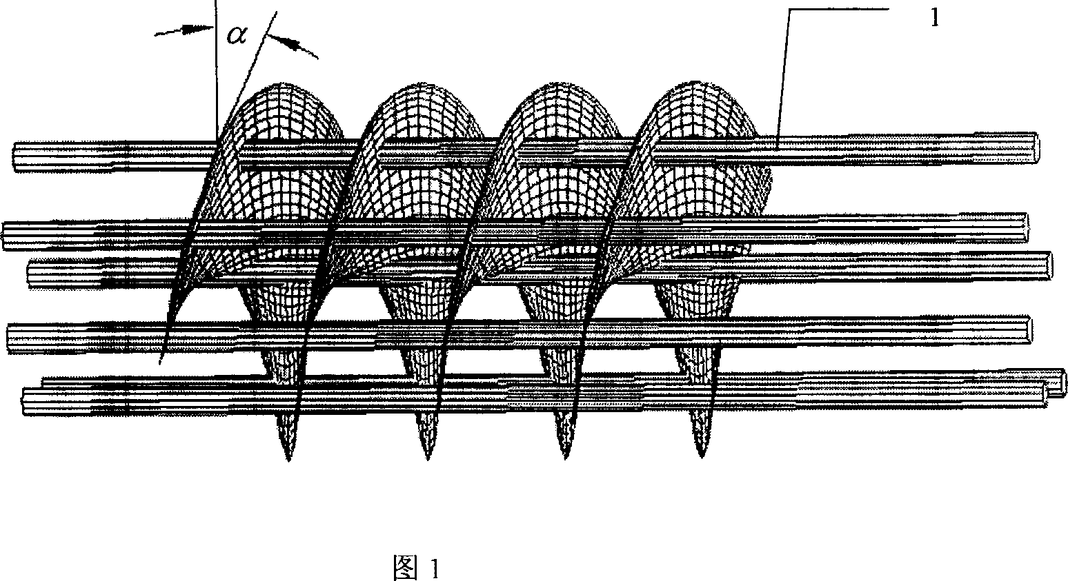 Heat-exchanger of dual-spiral sprue curved baffle