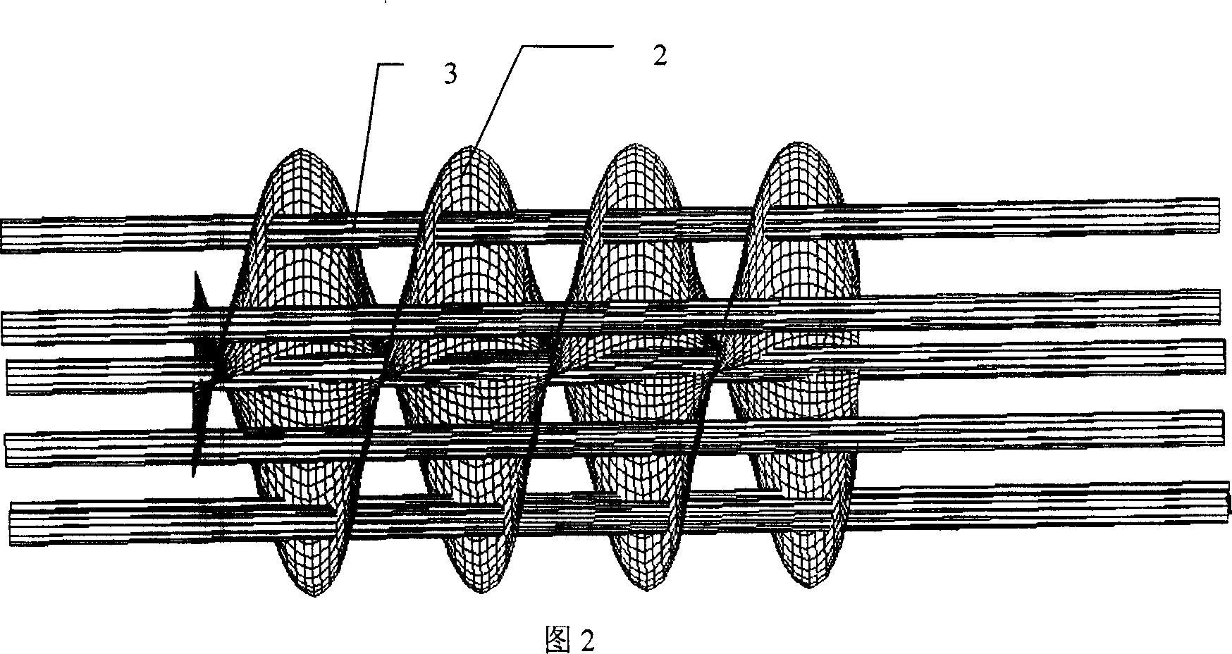 Heat-exchanger of dual-spiral sprue curved baffle