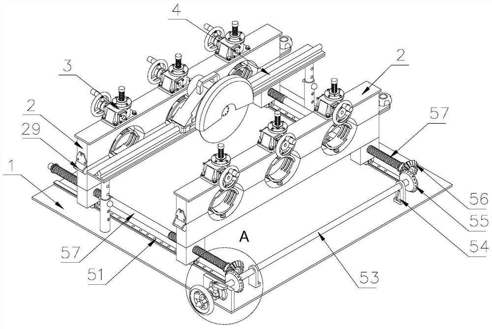 A multi-cable cutting device for cable erection