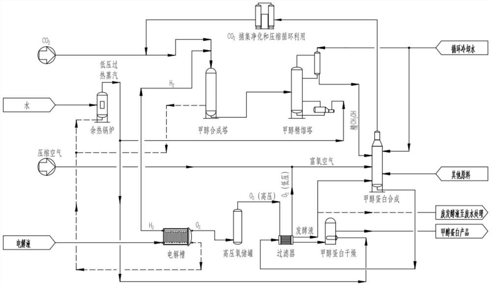 System and method for high-efficiency low-carbon production of methanol protein