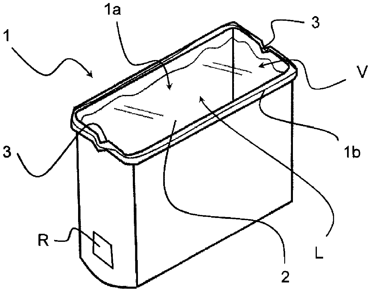 Disposable container for stains or reagents for staining machines of biological material and staining system comprising said container