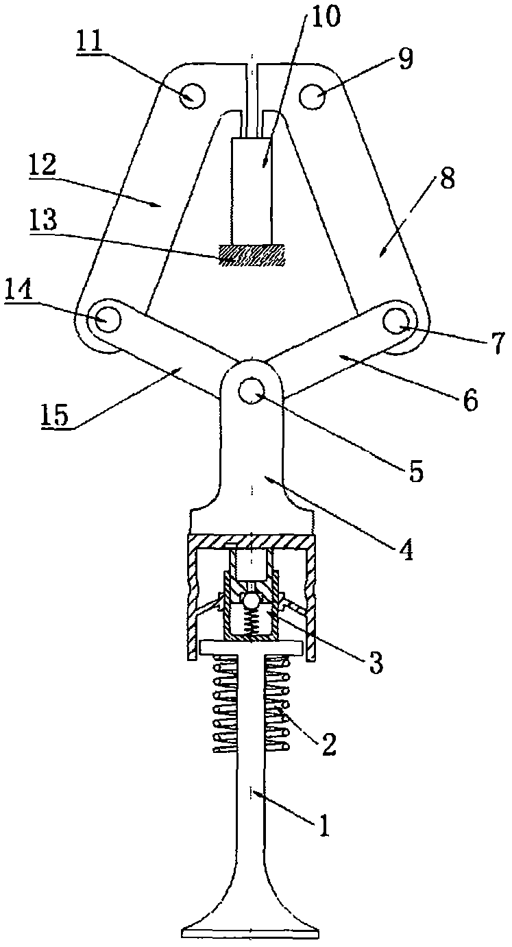 Lever type camshaft-free air valve drive mechanism of piezoelectric driving