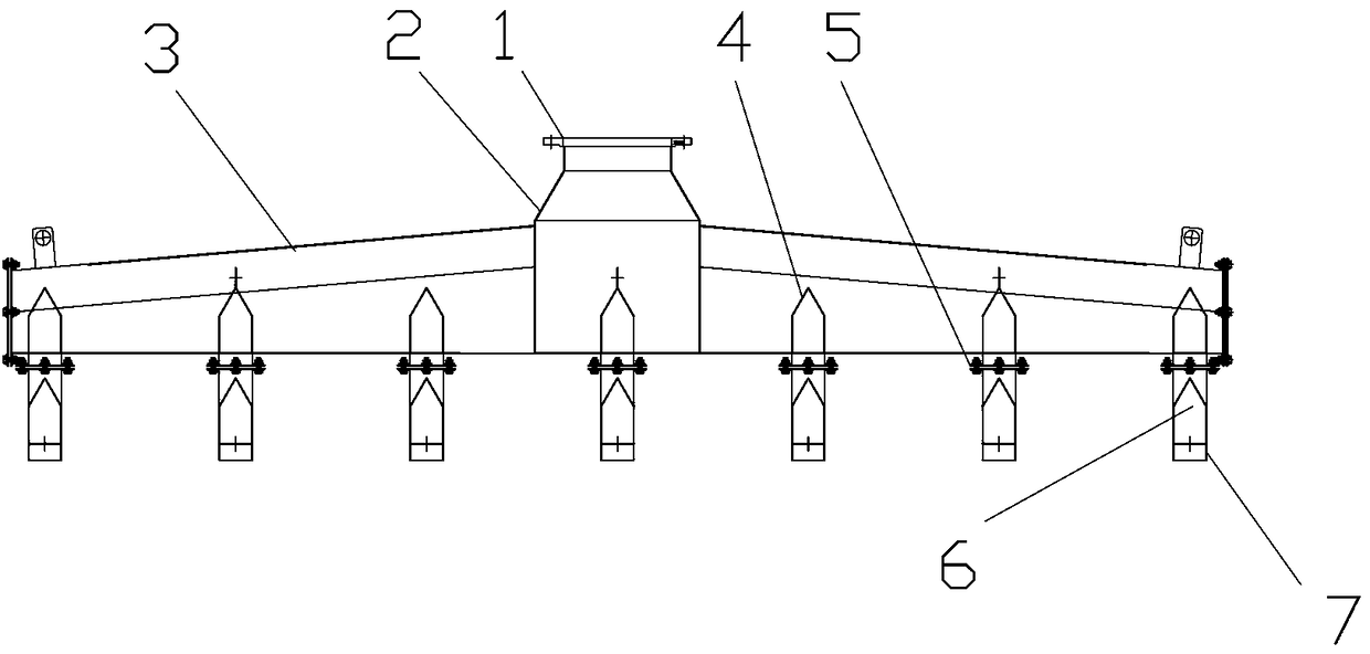 Water distribution device for particle activated coke adsorption tower