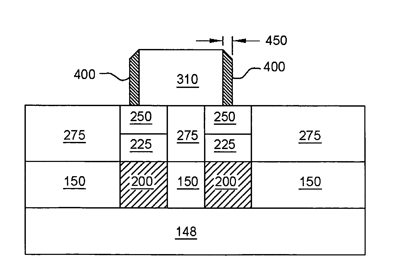 I-shaped and L-shaped contact structures and their fabrication methods