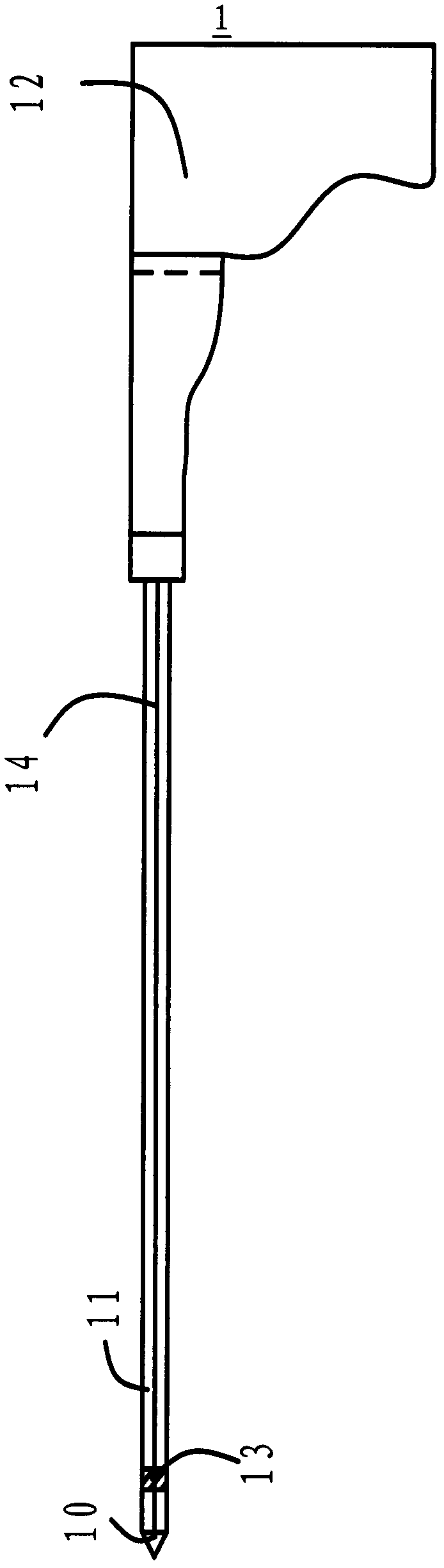 Device and method for recognizing microwave ablation needle