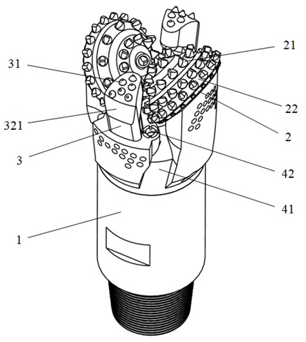 Gear-wheel composite drill bit with impact cutting structure