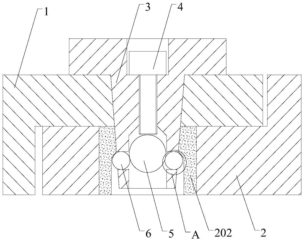 A connection device for a target machine and a spliced ​​target machine